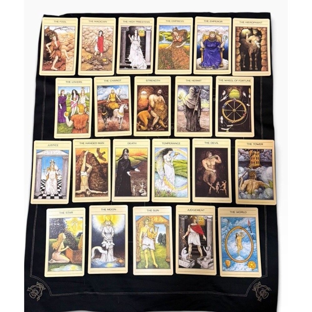 Vintage 1986 Mythic Tarot Deck Tricia Newell 78 Card Set With Celtic Cross Mat